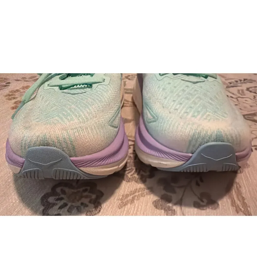 HOKA Clifton 9 Women's Running Shoes Size 8.5 B Sunlit Ocean Lilac Mist Mint